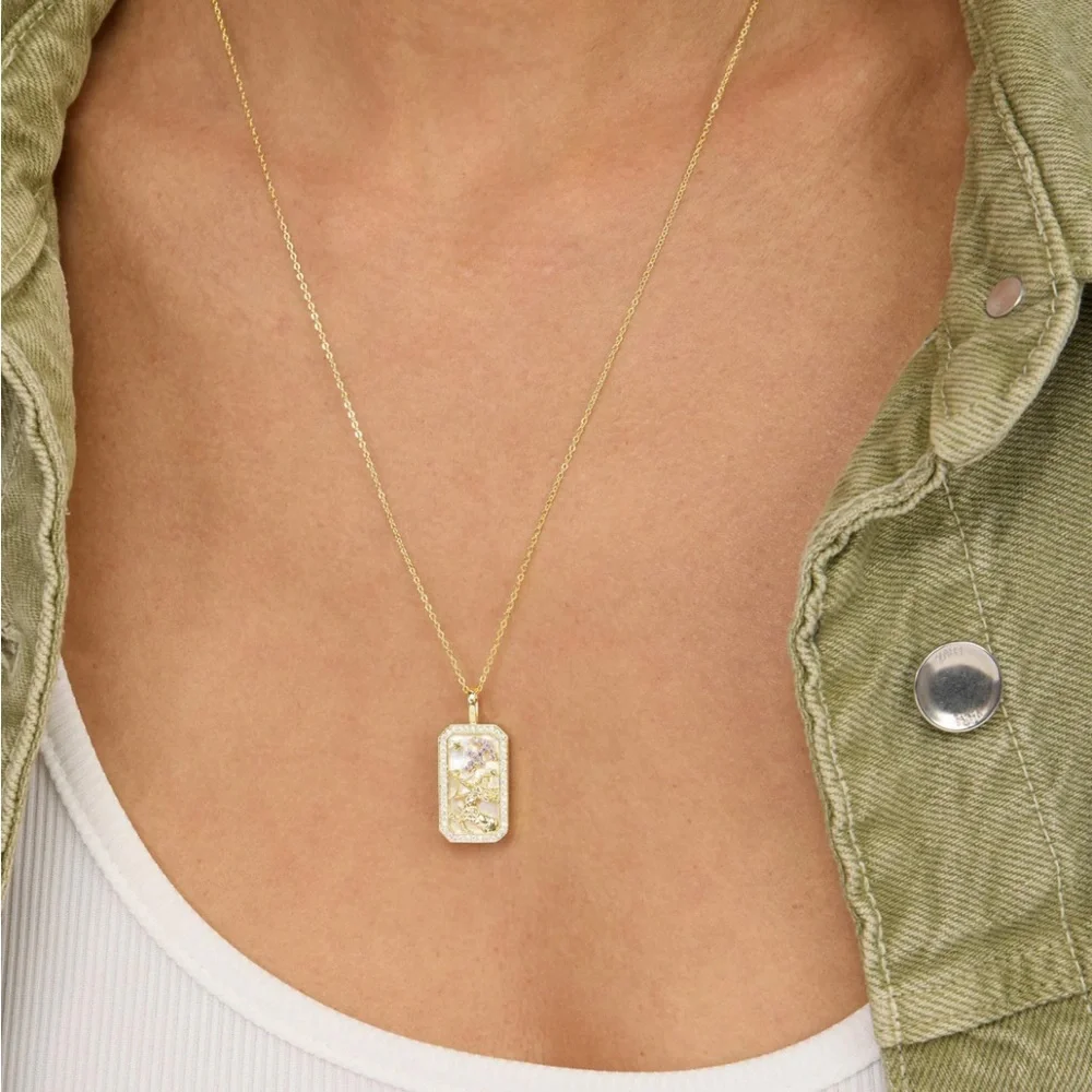 Melinda Maria Zodiac Amulet Necklace in Gold- Pisces - Picture 3 of 5